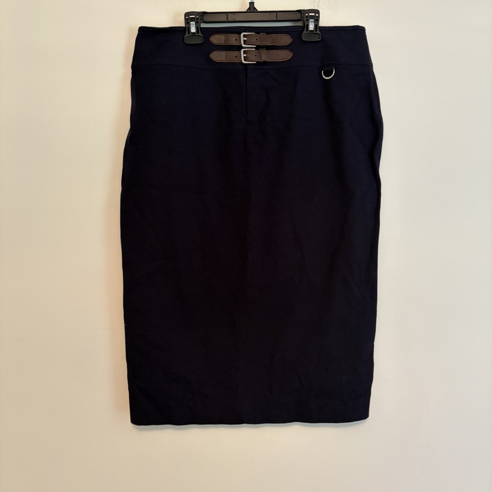 Lauren Ralph Lauren Skirt 8 Belt Buckle Midi Career Work Office Equestrian